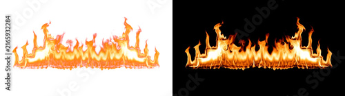 Molten fire divider with stepped ends transparent design element