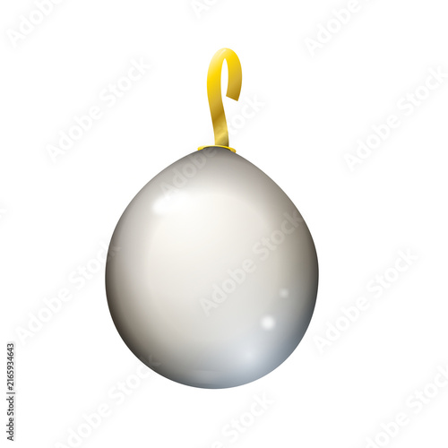 Teardrop pearl earring with gold hook isolated on background