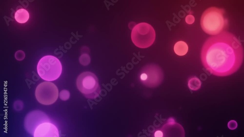 Vibrant Magenta and Violet Bokeh Lights Floating Motion Background