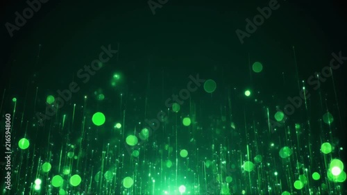 Glowing Emerald Green Bokeh Particles Motion Loop Background