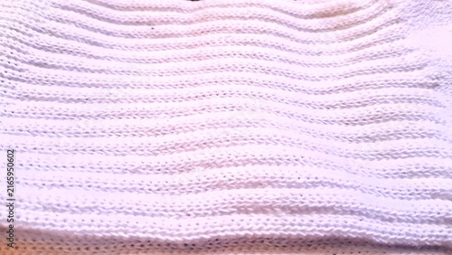 Cuadro en lienzo Soft white knitted fabric showing detailed rhythmic horizontal ribbed wool textu