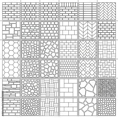 Comprehensive collection of seamless pattern architectural hatch floor tiles and masonry texture for professional geometric design and architectural