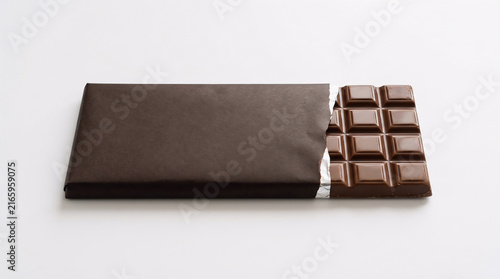 chocolate bar on white background