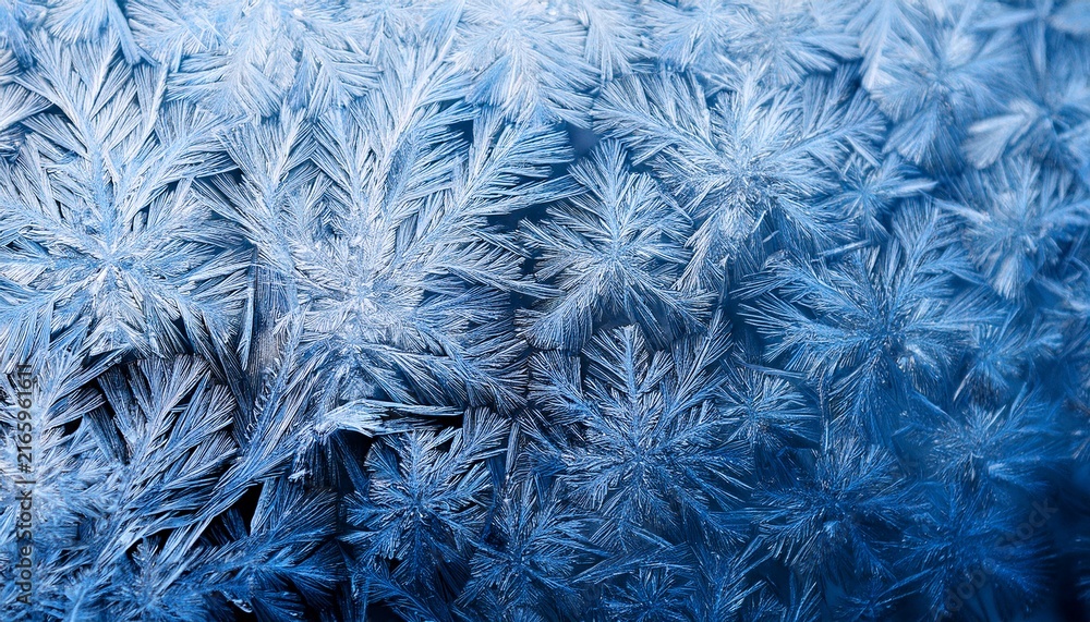 Obraz premium Close Up Of Frosted Ice Crystal Surface Texture