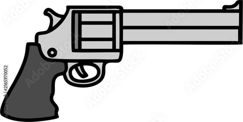 Foto Handgun Revolver Side View Icon