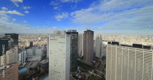 東京都庁展望室から望むビル群と街の景色