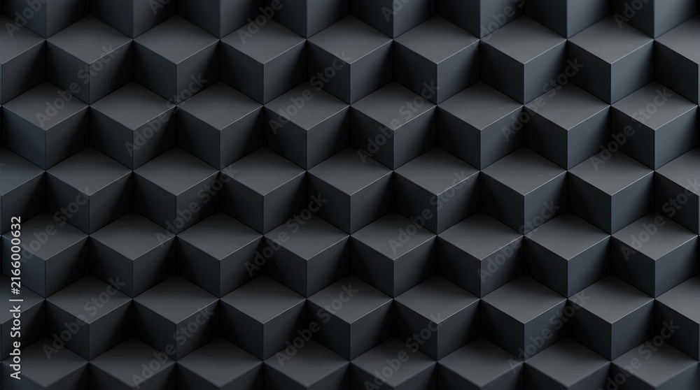 Naklejka premium Dark geometric cubic abstract background with three dimensional blocks and repeating pattern