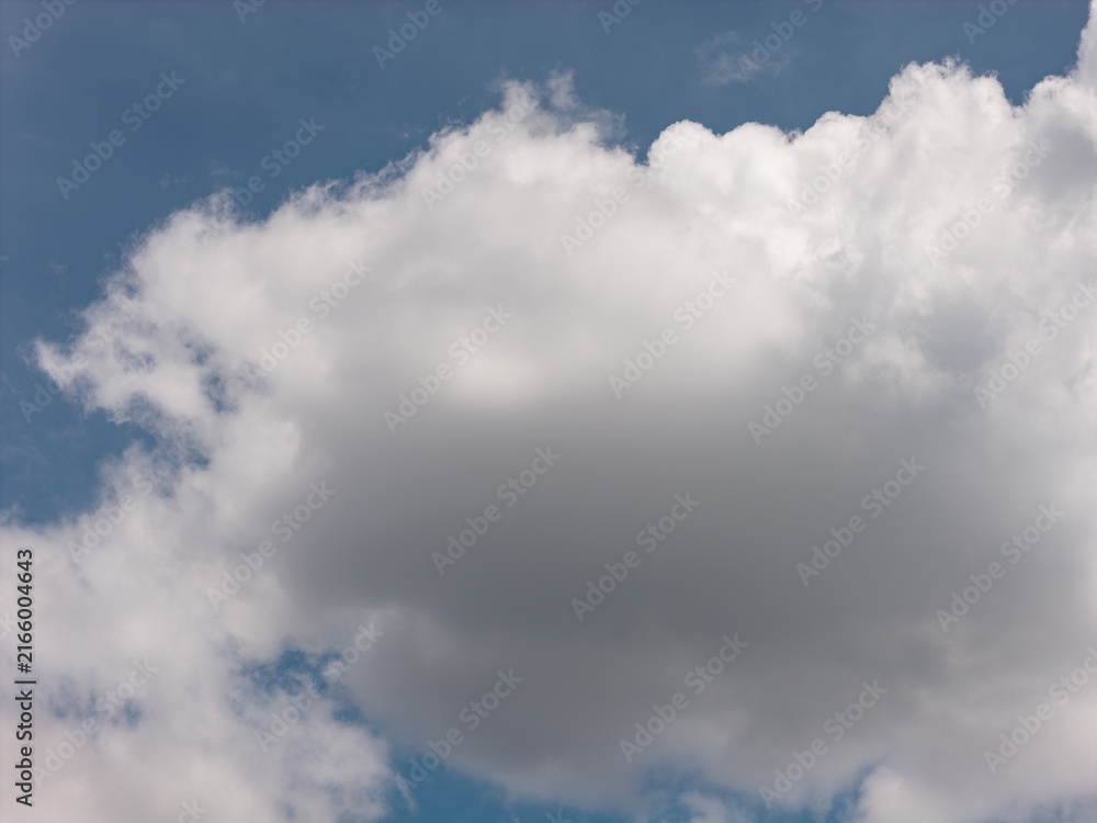 Fototapeta premium Blue sky with white cumulus clouds on a clear day