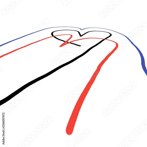 Foto rAn abstract line art illustration with a perspective view, showcasing minimalis