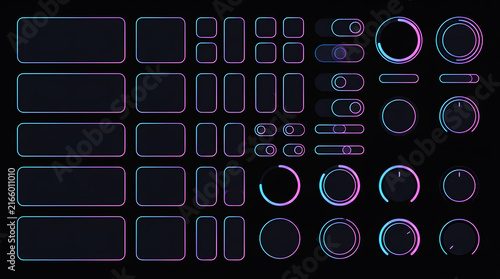 Comprehensive Futuristic Neon UI UX Component Library