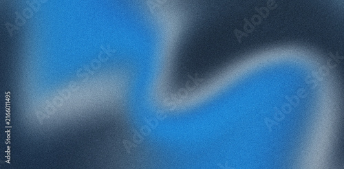 Abstract grainy gradient background with flowing waves of blue, white, and dark grey colors