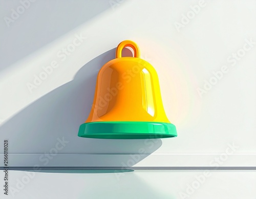 Bell notice alert new event information sign or symbol website icon 3d illustration