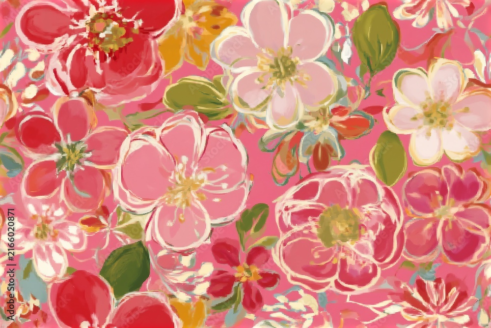 Obraz premium Watercolor floral seamless pattern. Contemporary print for wedding stationary, greetings, wallpapers, fashion and cards. 
