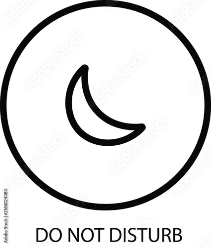 Do not disturb outline icon for notification control message alerts silent mode mobile settings and communication privacy isolated on transparent background.