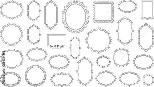 Set of decorative vintage lace frames and round borders vector illustration