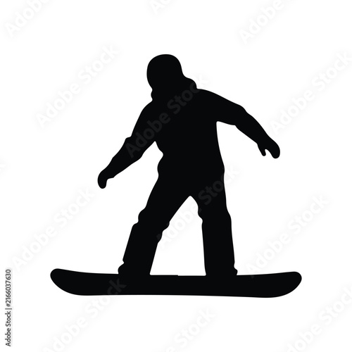 Snowboarder Silhouette vector on white background