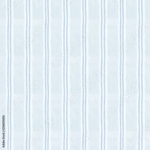 Watercolor baby blue thin vertical stripes seamless pattern