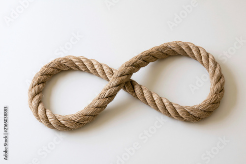Rope tied into an infinity symbol surreal geometry concept