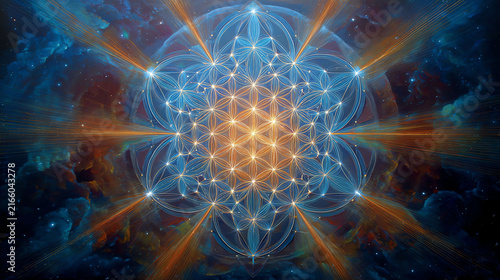 Flower of Life in Cosmic Glow