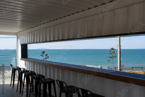 Canvas Print terrace at the sea