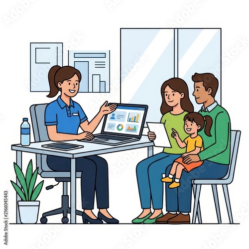 Family meeting with financial advisor or consultant