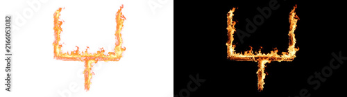 Fiery sports goal post uprights with blazing crossbar and rising flame pillars, fire overlay isolated on transparent background