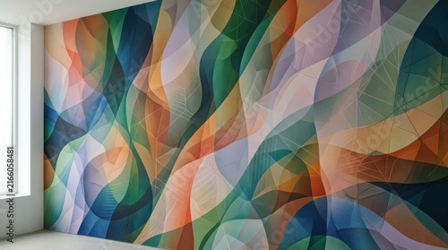 Vibrant Abstract Swirls Wallpaper Mural for Modern Interior Design.