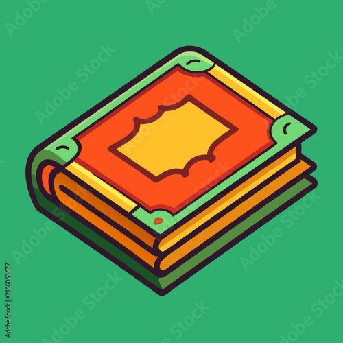 A vibrant and decorative old storybook, perfect for fantasy and knowledge themes