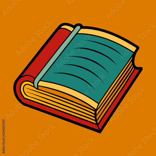 An inviting illustration of an open book with vibrant colors, symbolizing knowledge and education