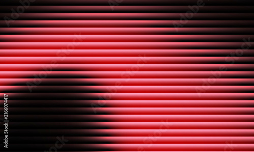 Abstract red neon light lines motion effect on dark black background