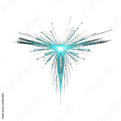 Abstract Glowing Light Burst on Black Background