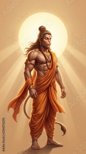 Lord Hanuman Peaceful Warrior Indian Mythology Poster
