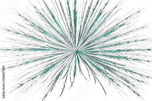 Abstract green radial explosion on black background