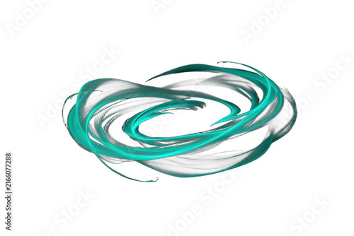 Abstract Glowing Cyan Light Swirl on Black Background