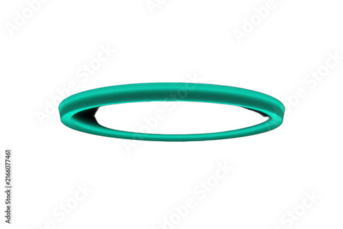 Glowing cyan ring isolated on black background
