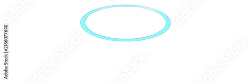 Neon blue glowing circle on black background