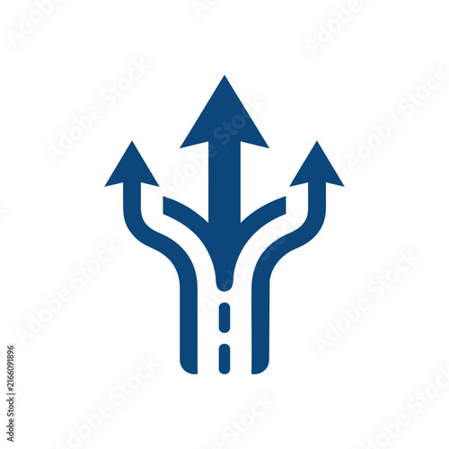 Branching Upward Arrows Direction and Growth Vector Icon