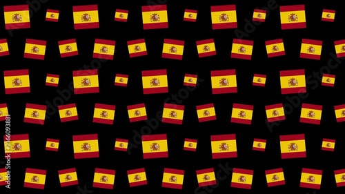 Seamless Pattern Background Featuring Repeated Spanish National Flags 4K
