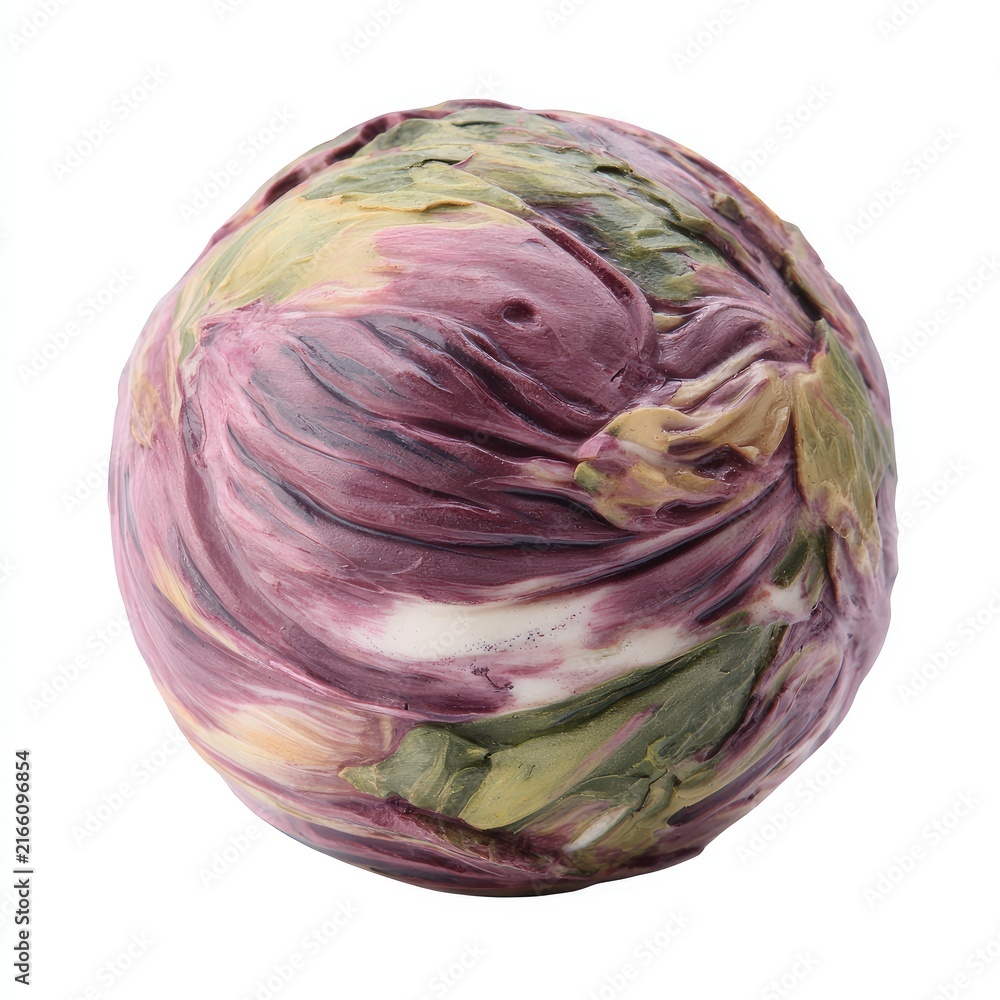 Fototapeta premium Round, decorative, floral-patterned vegetable-like sphere