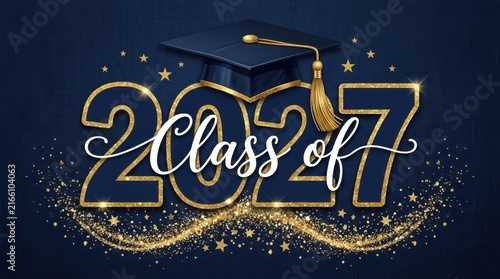 Class of 2027 Gold Graduation Banner