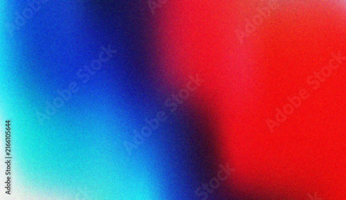 Fotografie Vibrant blue and red abstract color gradient blend with soft grainy texture for