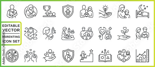 Parenting Icon Set vector illustration