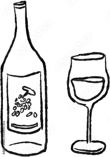 Wine Bottle and Glass