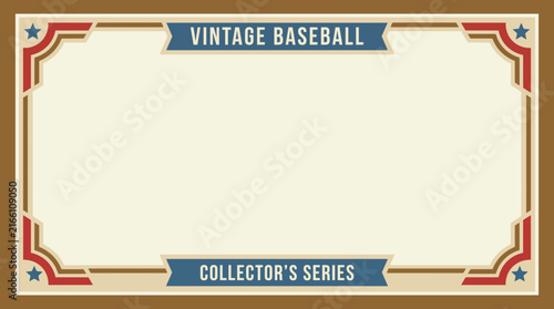 Bild auf Leinwand Old School Baseball Card Frame With Blank Space