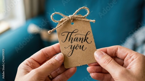 Hands Holding Thank You Craft Gift Tag