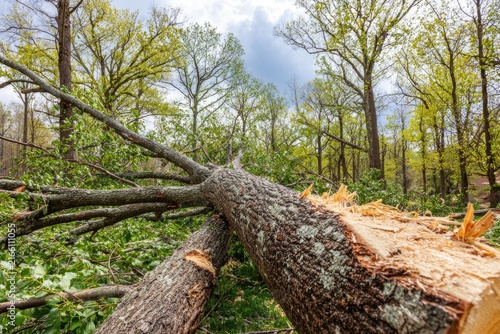 Fallen trees in a forest after a storm (1)
