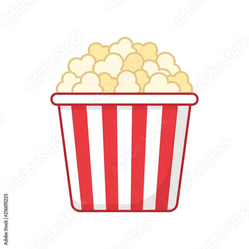 Yellow Popcorn Snack Illustration Isolated on White Background