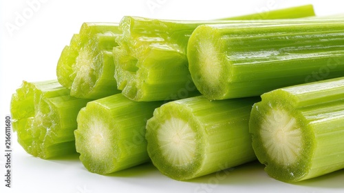 Close-up of sliced celery stalks
