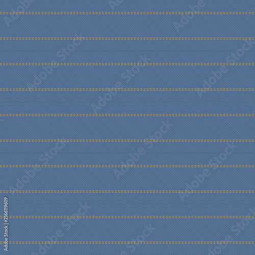 Denim twill seamless pattern with orange topstitch