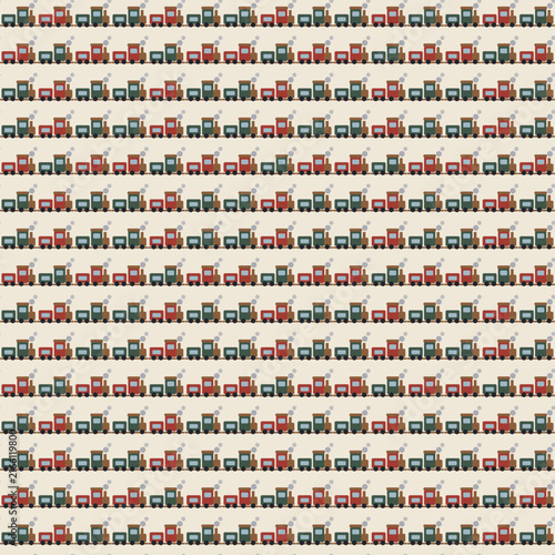 Little steam trains seamless pattern for children